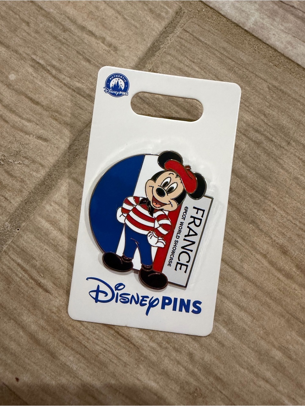 Disney Epcot Mickey Mouse France Enamel Pin - Red, Blue, White